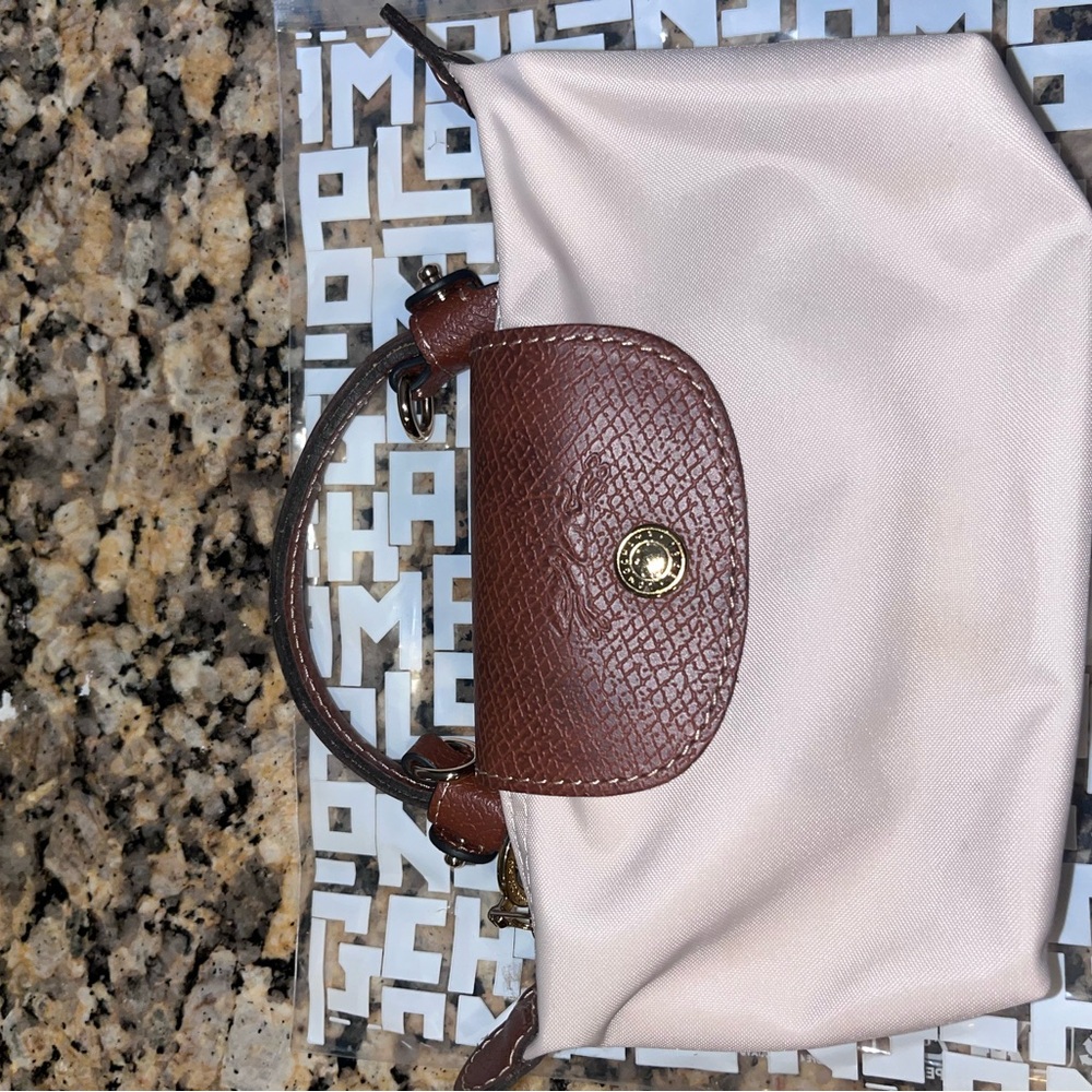 Longchamp Brown and Cream Cosmetic Bag